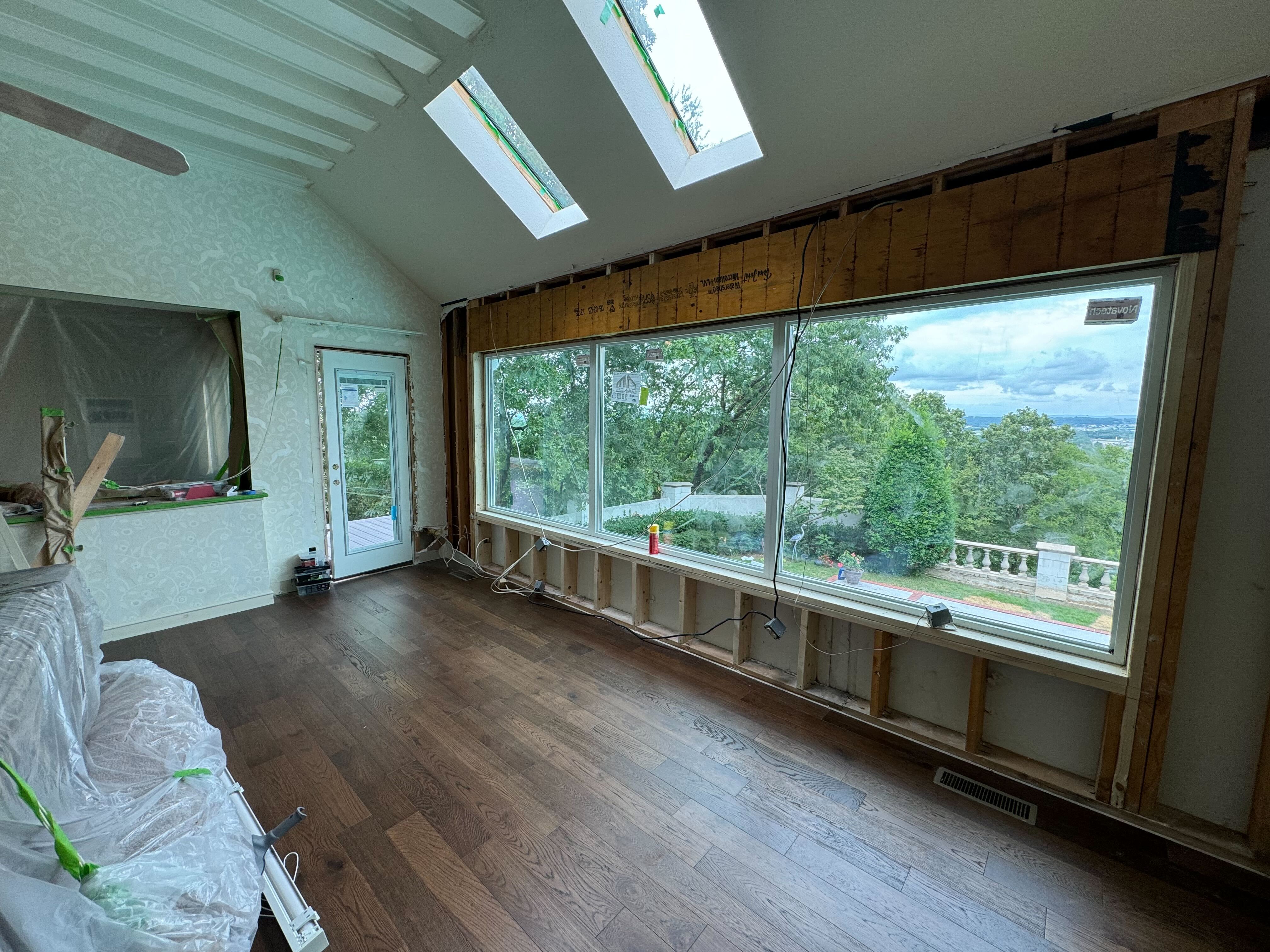Interior remodel during construction
